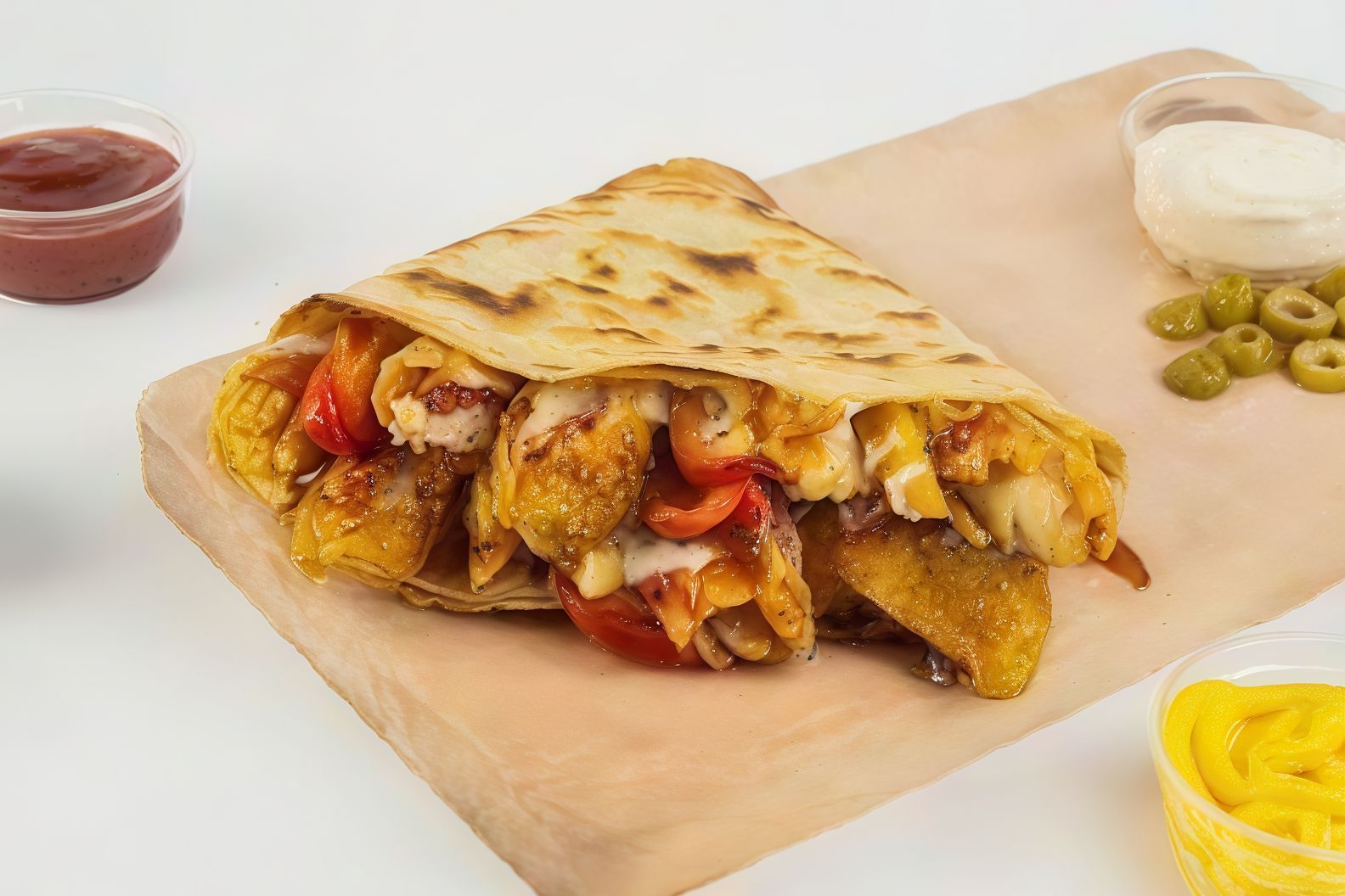 Cordon bleu and shish Crepe