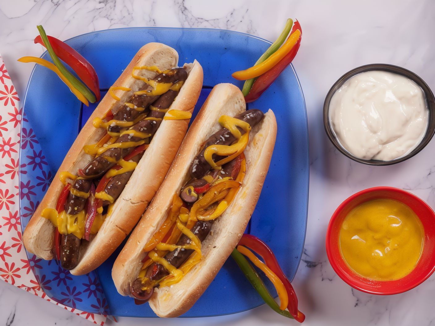 Grilled Oriental Sausage Sandwich