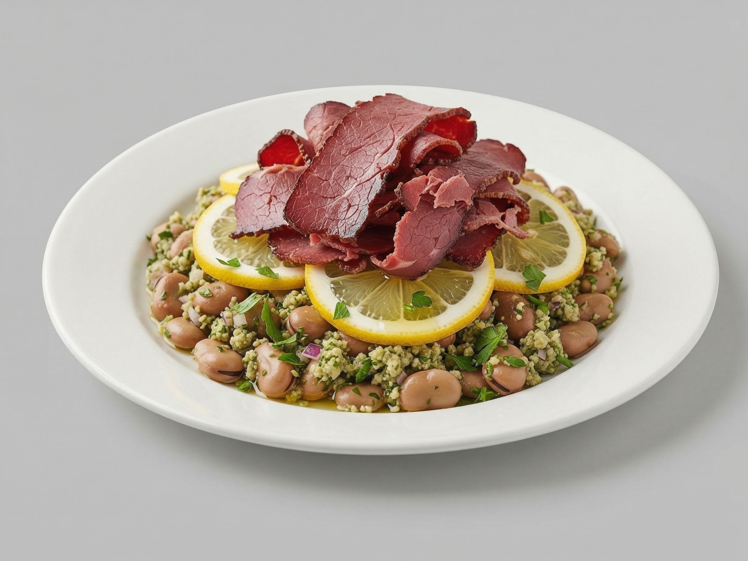 Foul Medames With Pastrami