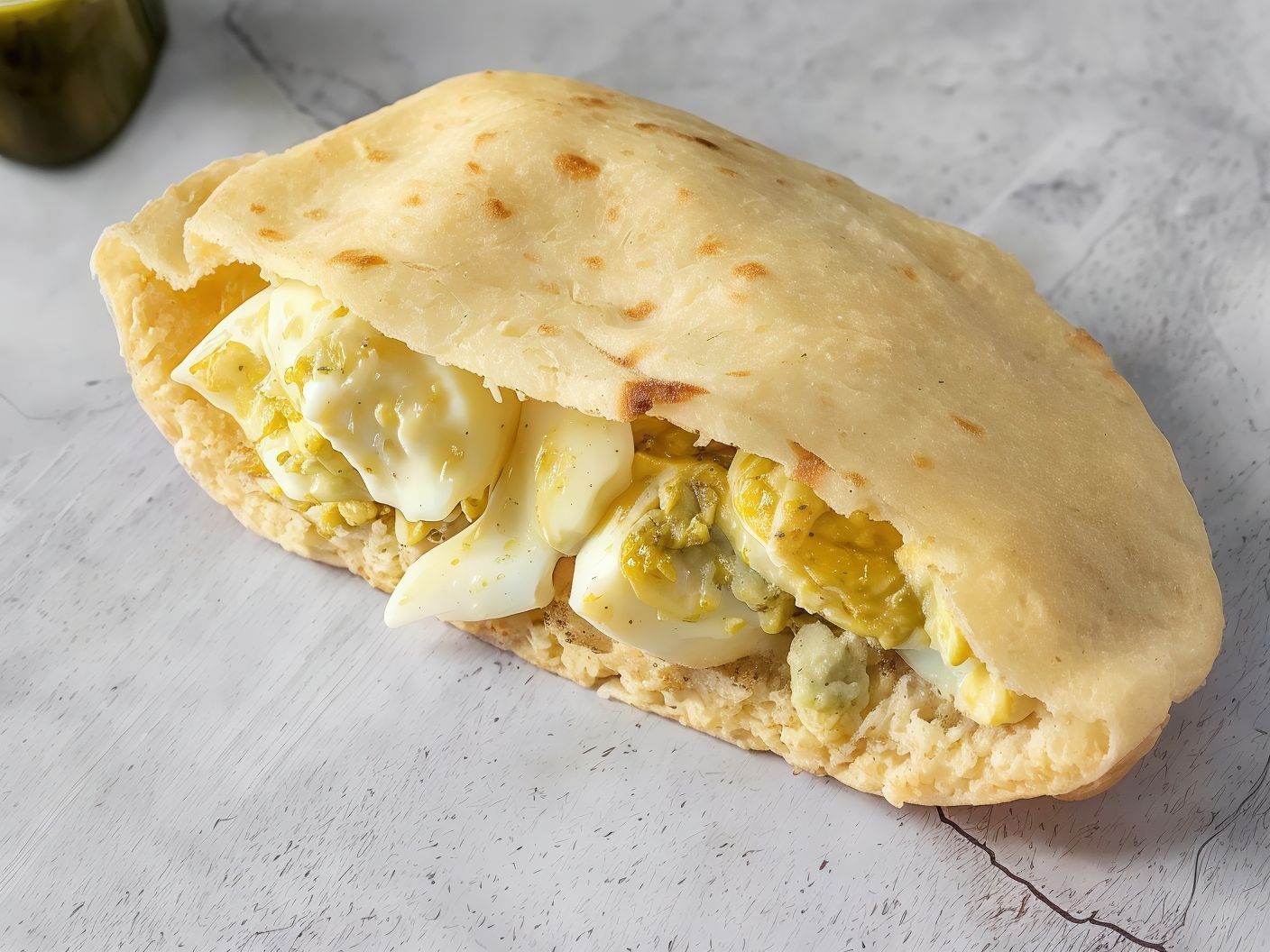 Mashed Potatoes With Fried Eggs Sandwich