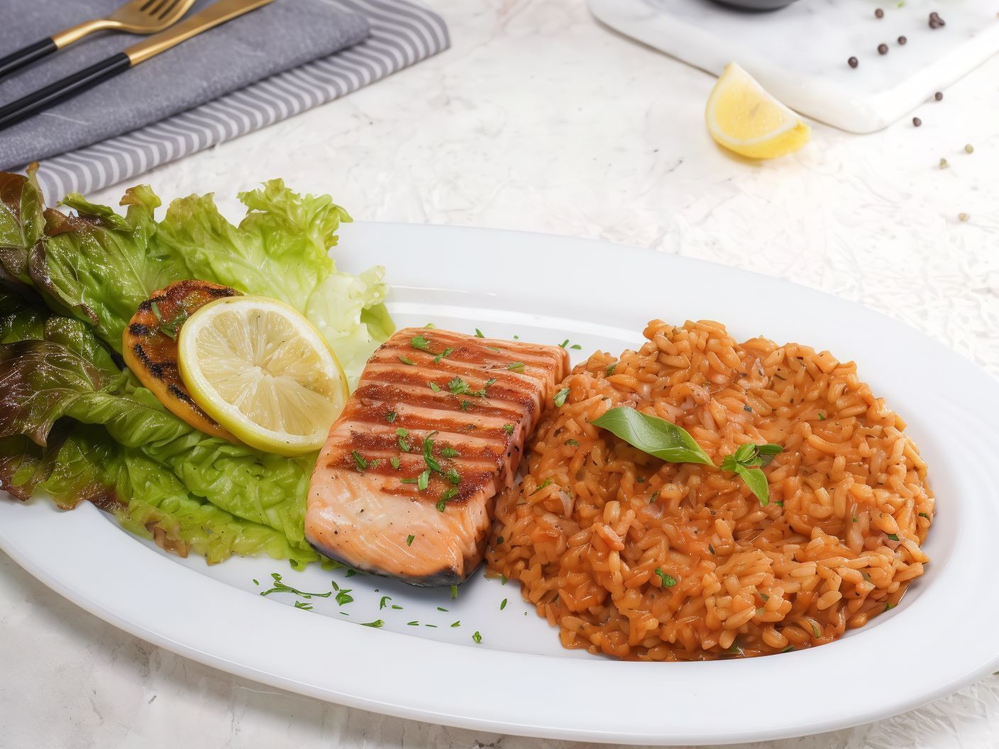 Filetto Di Salmone Con Risotto