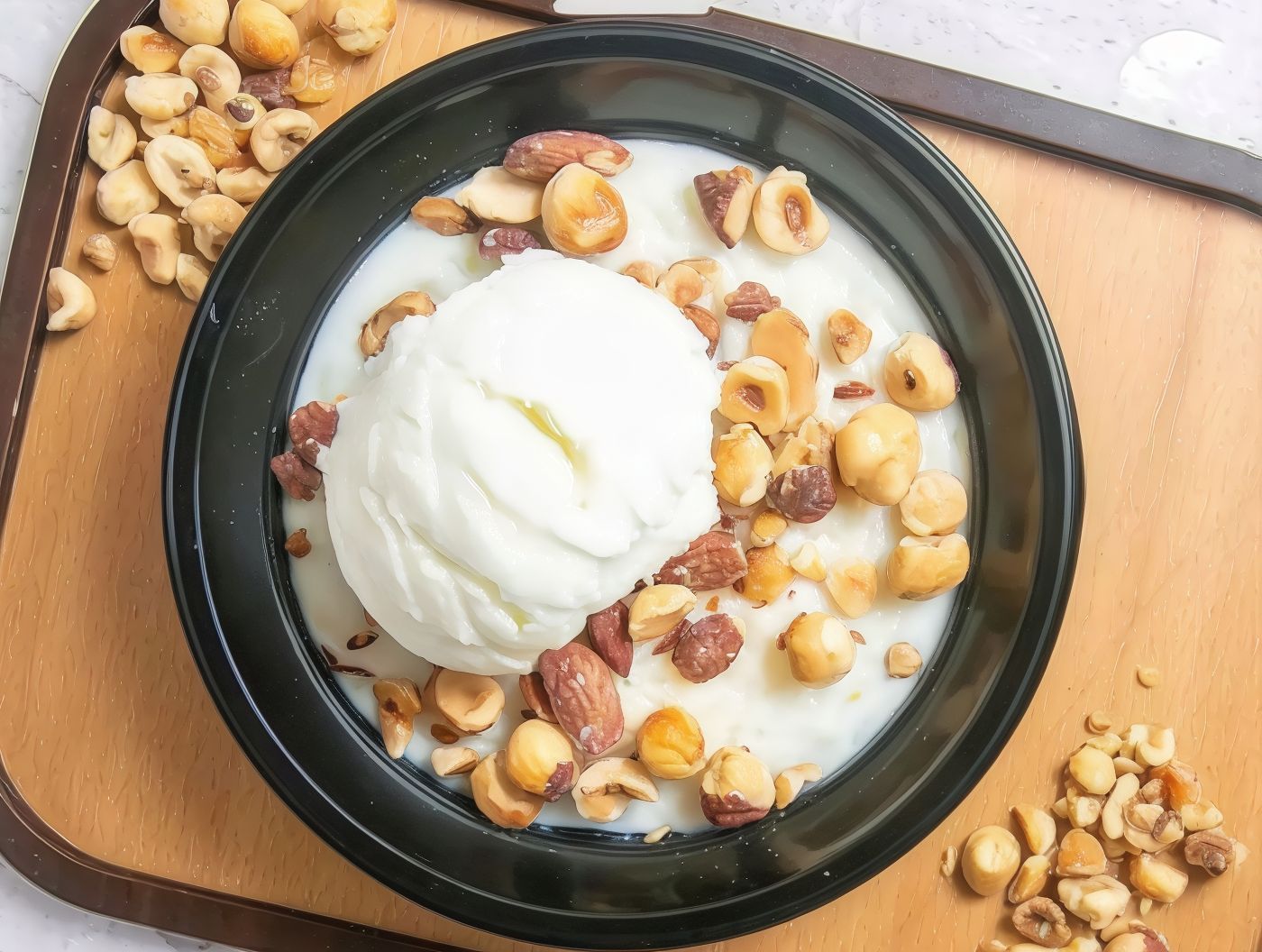 Rice Pudding And Qeshta And Nuts