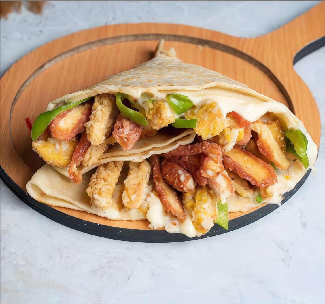 Chicken burger crepe