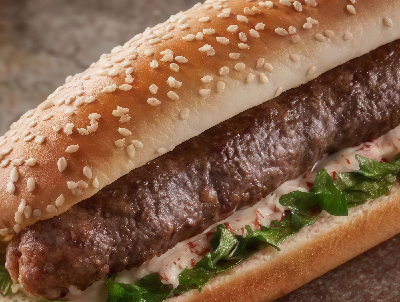Oven-baked Kofta Meat Sandwich
