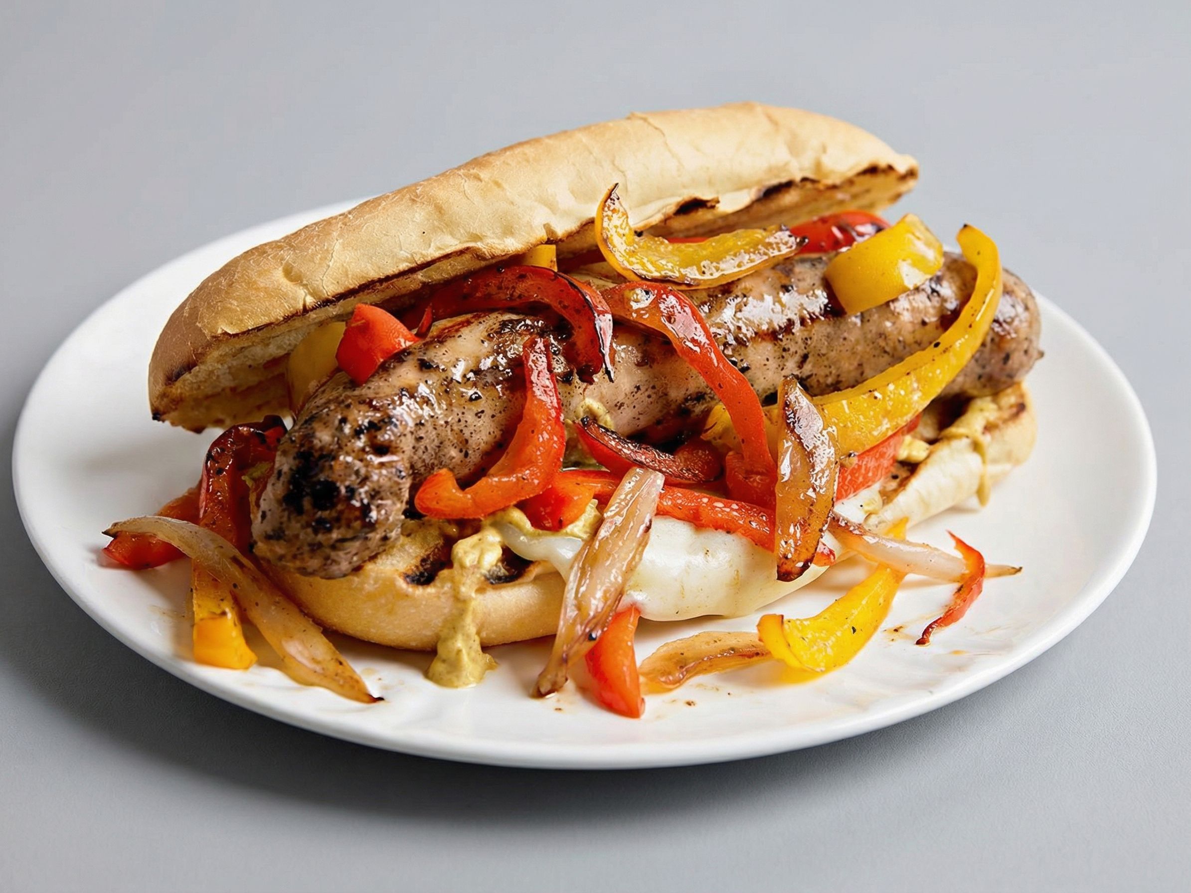 Grilled Oriental Sausage Sandwich