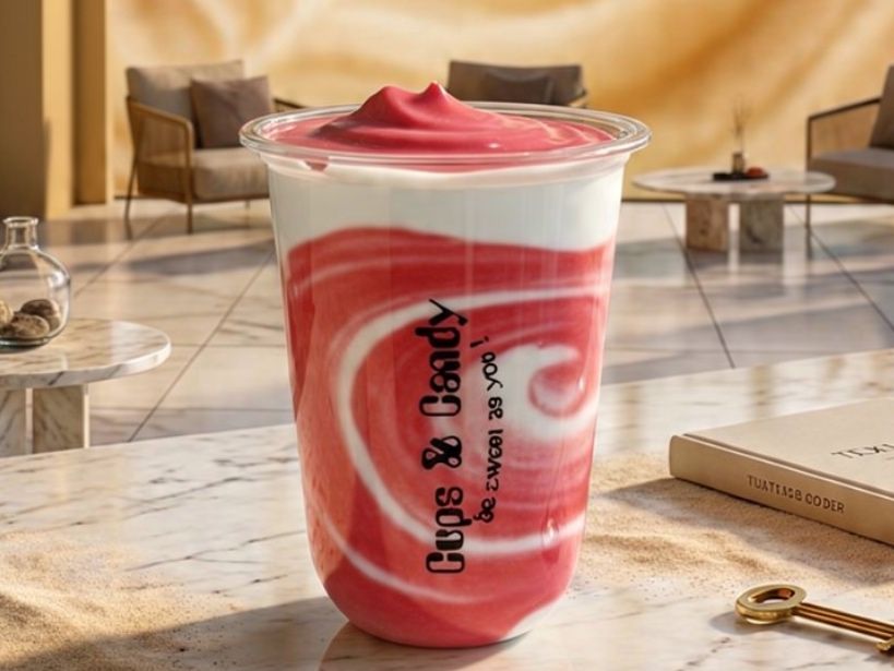 Yogurt Strawberry Boba