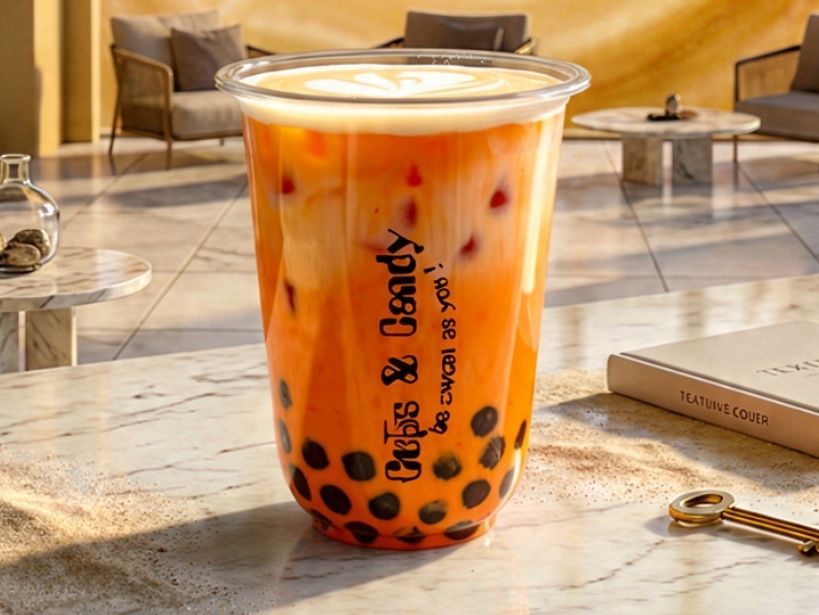 Orange Americano Boba