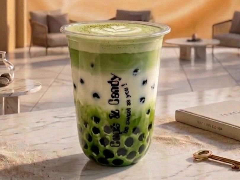 Iced Spanish Matcha Boba