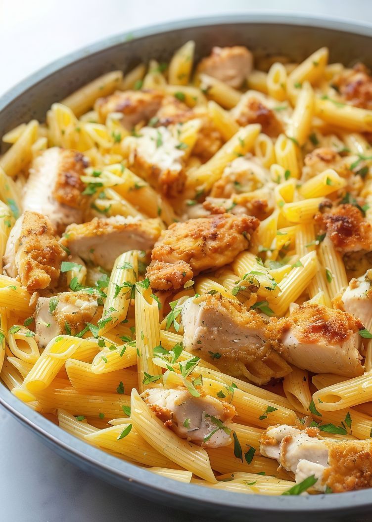 Chicken Pane With Pasta