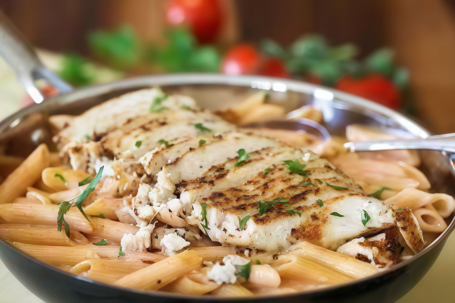 Grilled Pane With Pasta