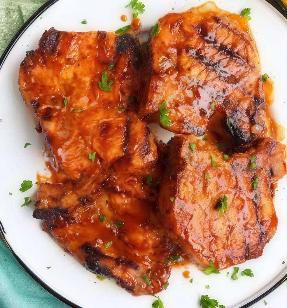 Barbeque Piccata with pasta