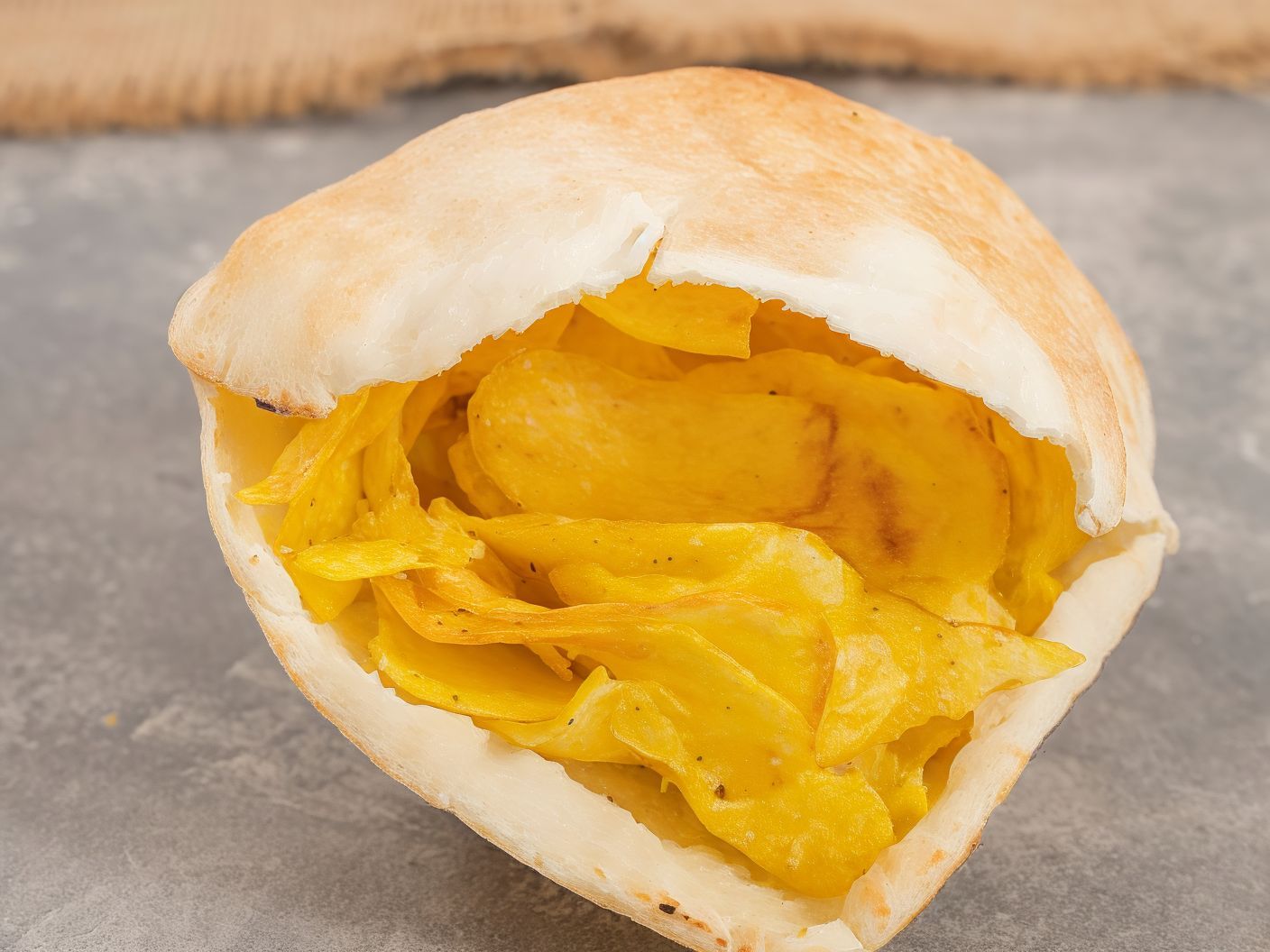 Potato Chips Sandwich With Ketchup And Mayonnaise