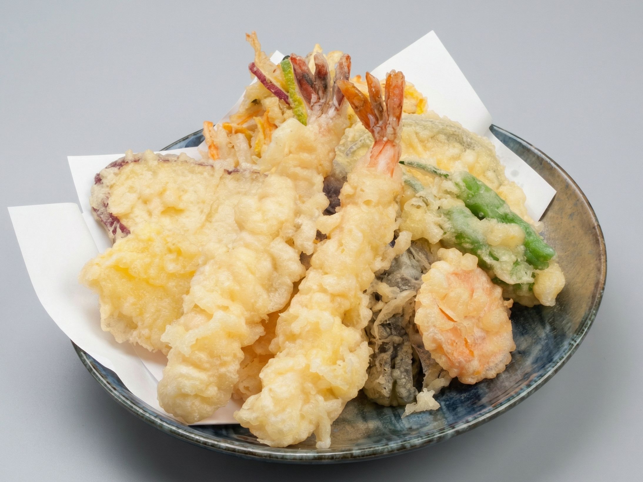 Mix Tempura Vegetables With Shrimp And Fish