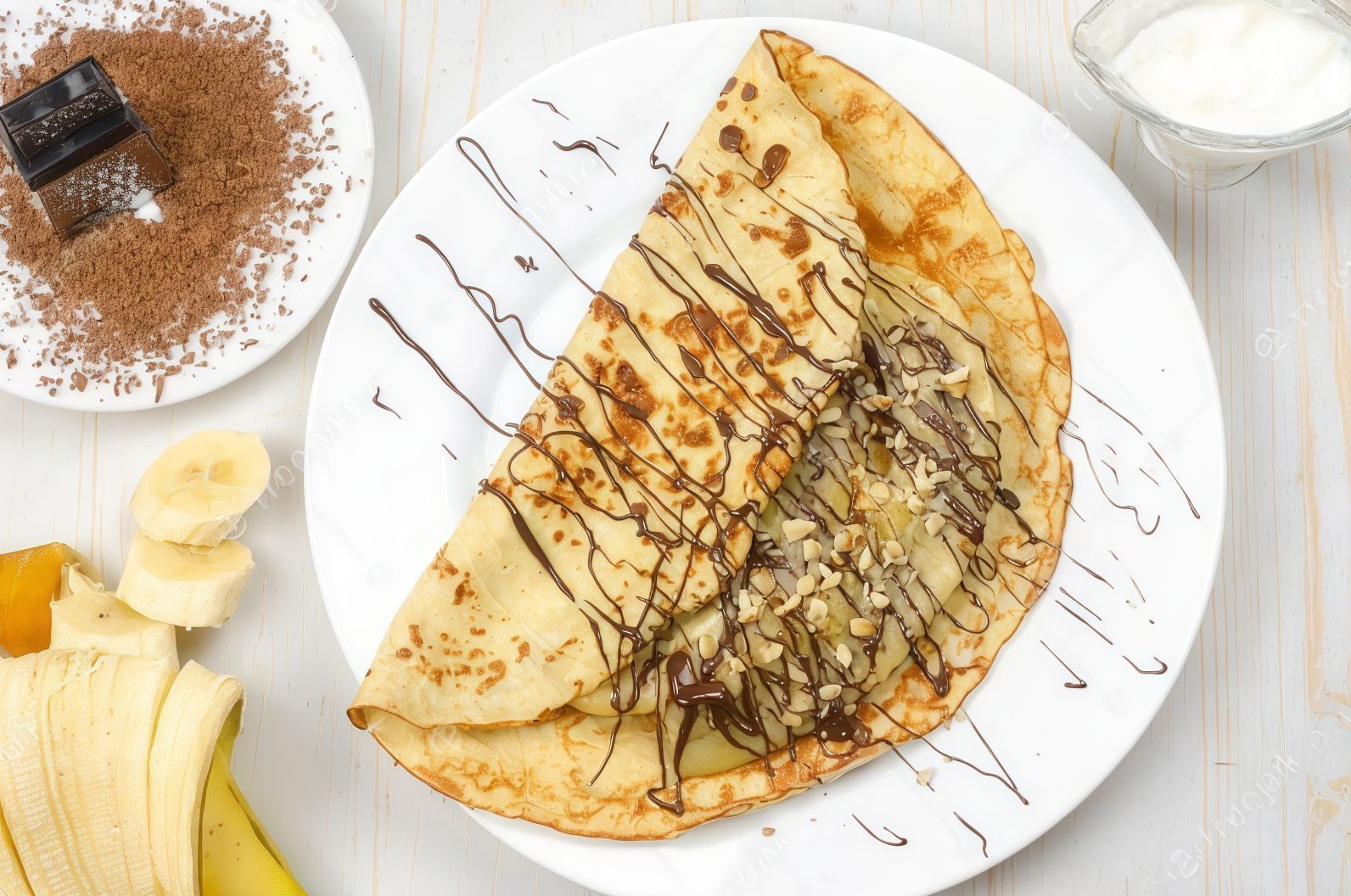 Chocolate And Nuts Crepe