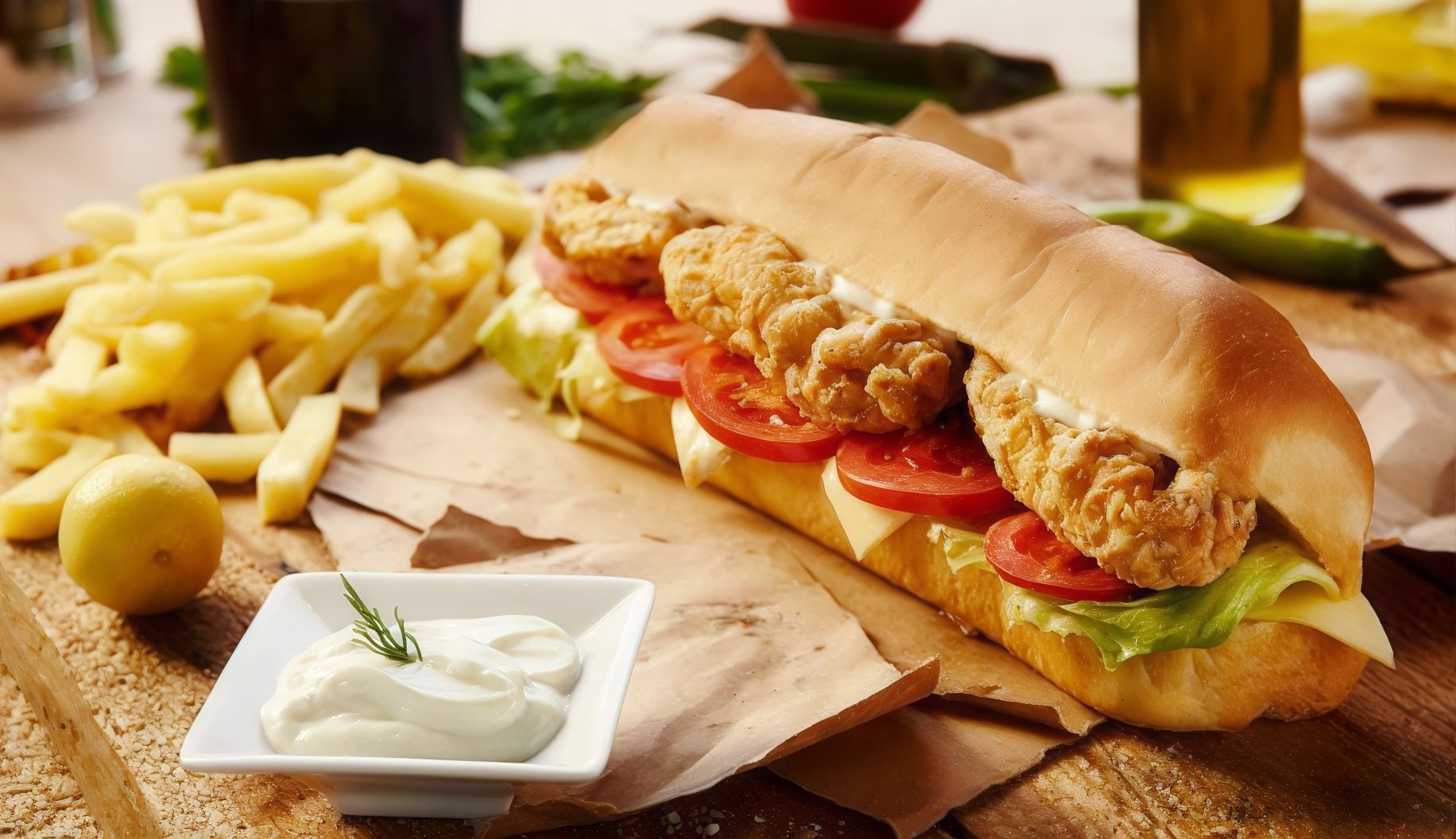 Chicken Crunchy With Beef Bacon And Chef Saleh Spices Sandwich