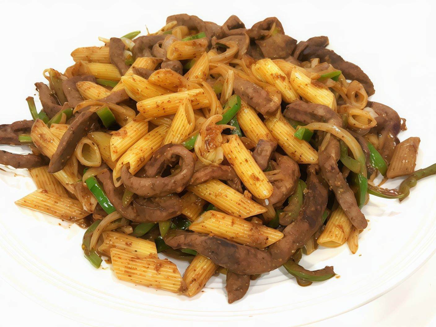 Large Pasta With Liver and Red Sauce Platter