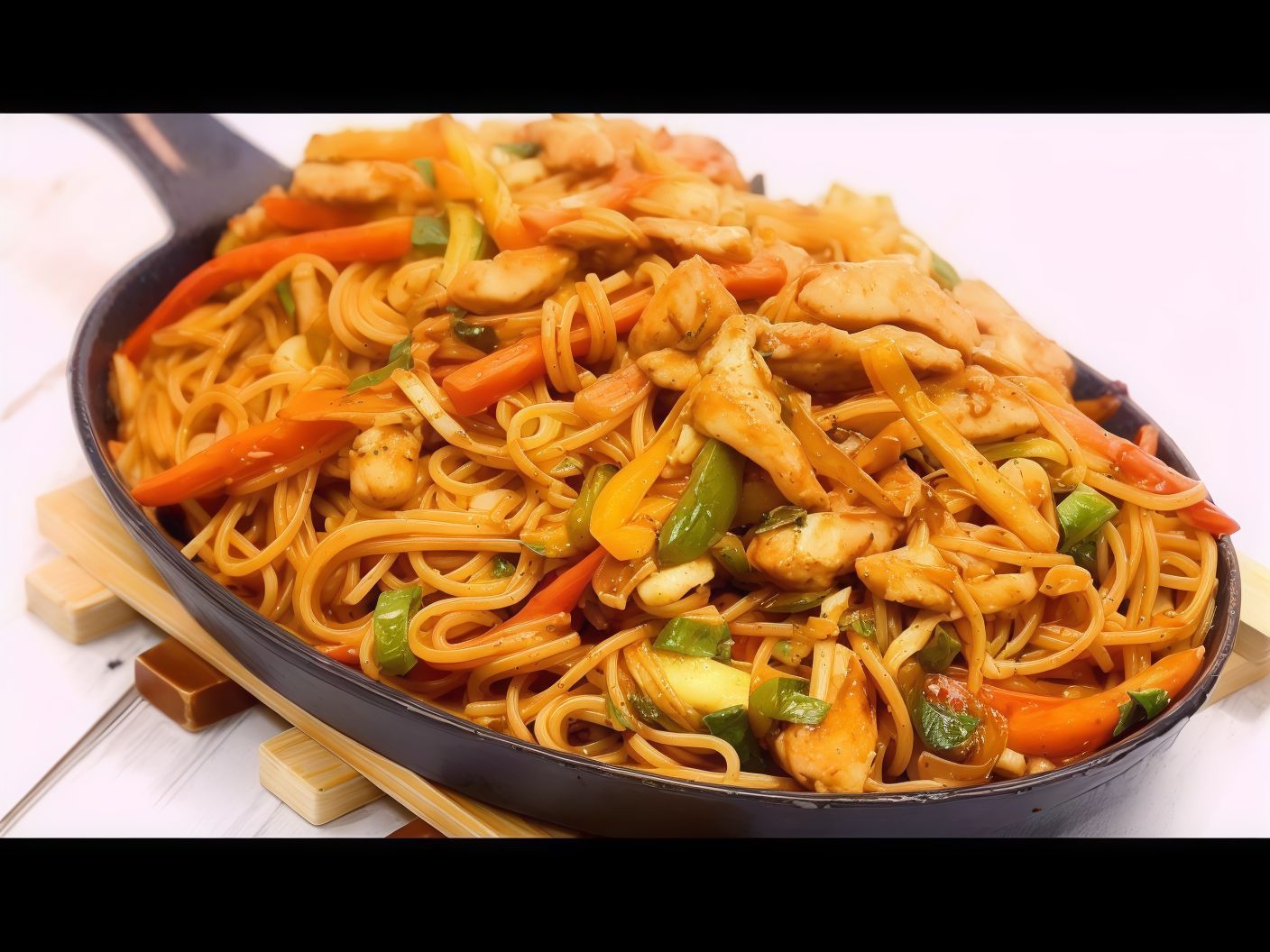Large Pasta With Chicken Breasts and Red Sauce Platter