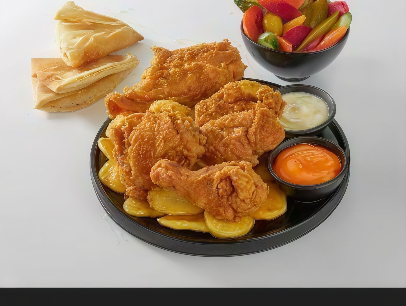 Half a broasted chicken