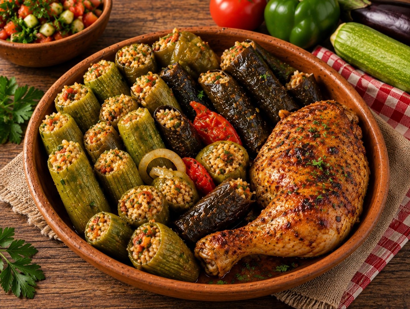 Mix Mahshi with Quarter of Chicken