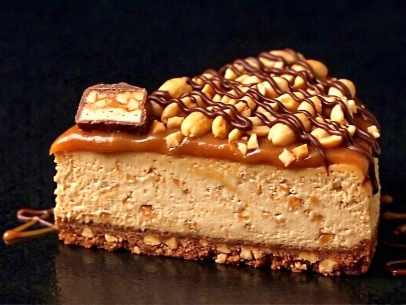 Snickers Cheesecake Slice
