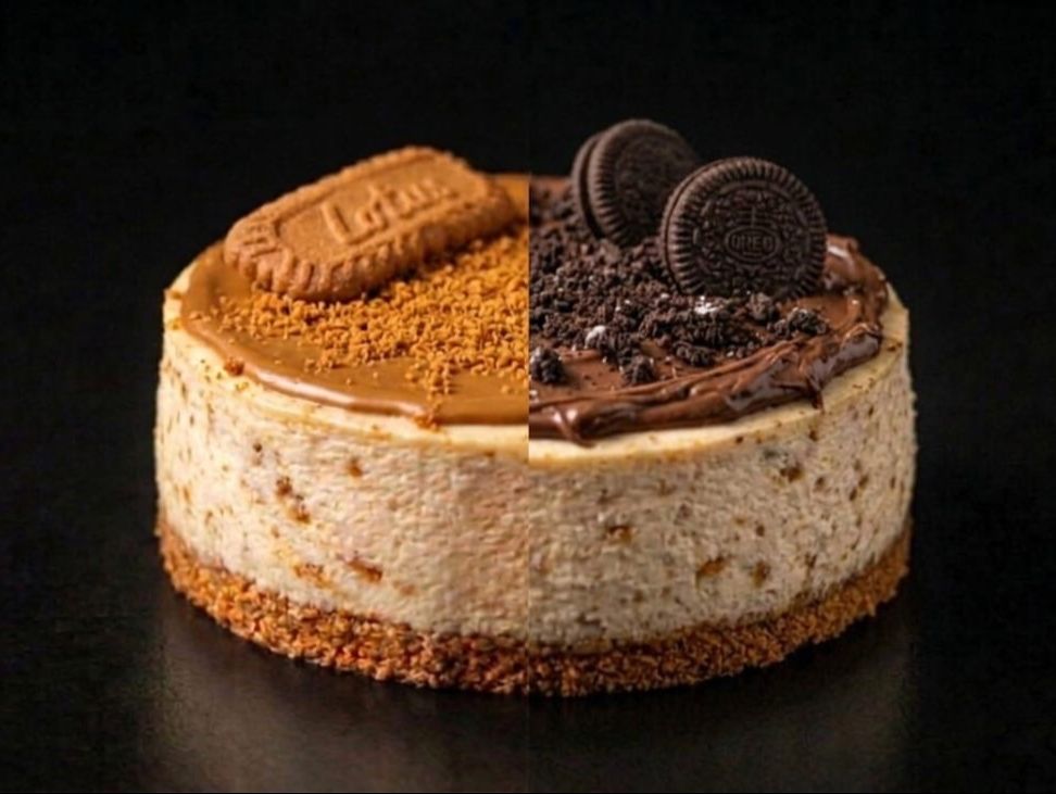 Round Oreo Lotus Cheesecake