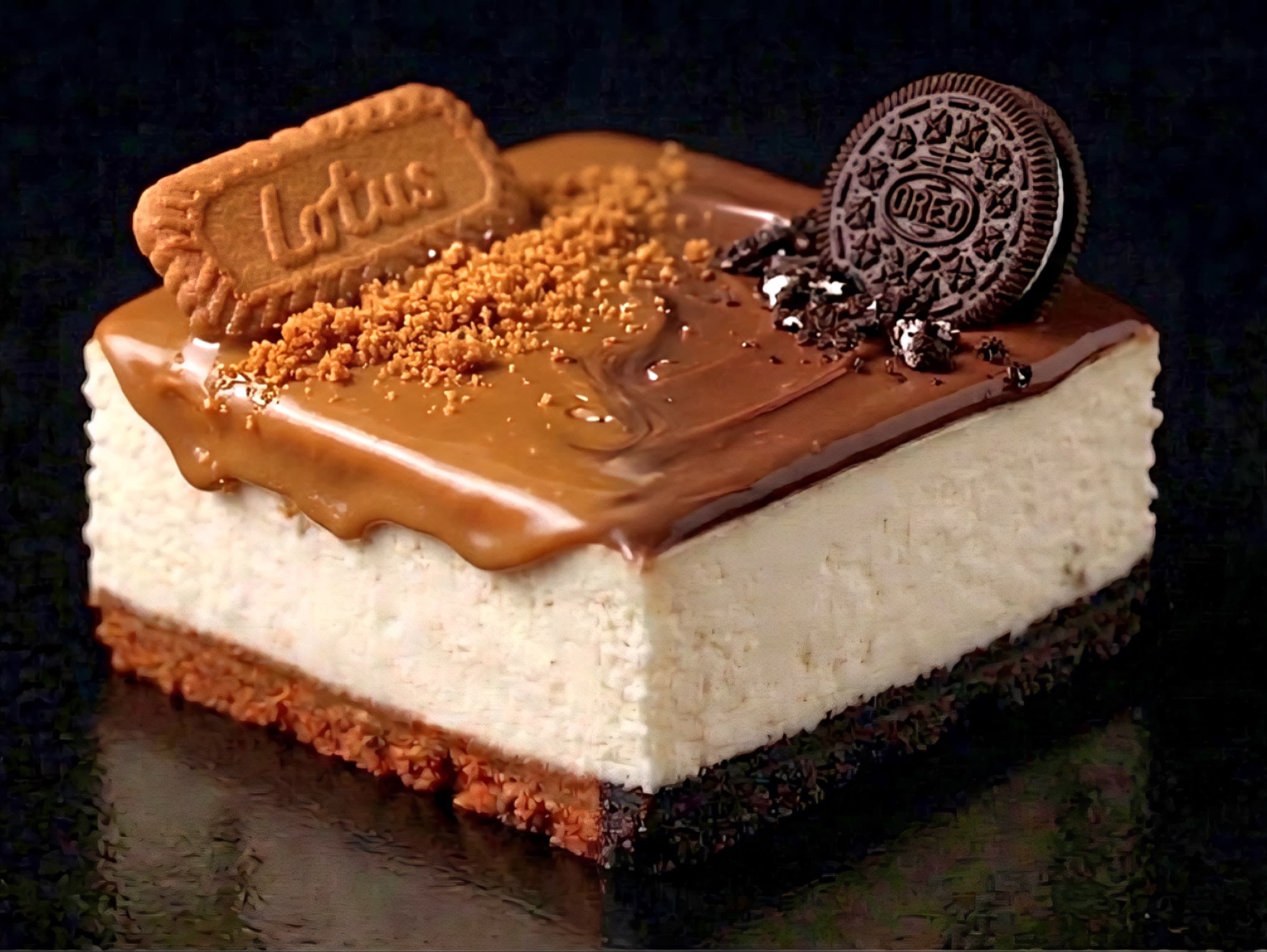 Oreo Lotus Square Cheesecake