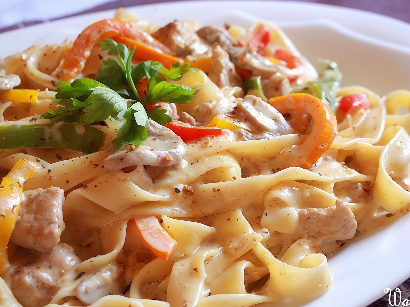 Creamy Pasta With Chicken And Vegetables