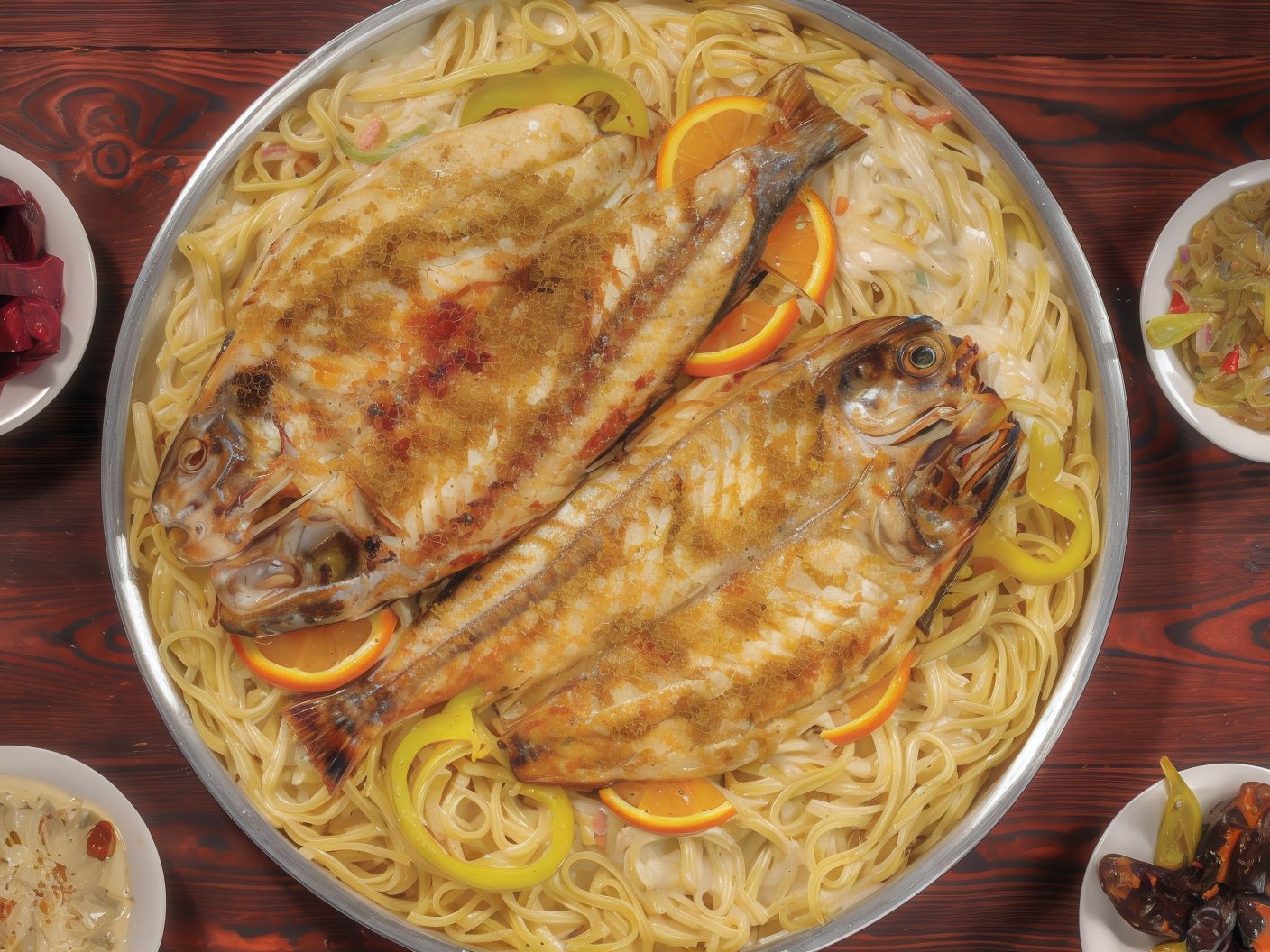 Pasta Tray With 1 Grey Mullet Fish