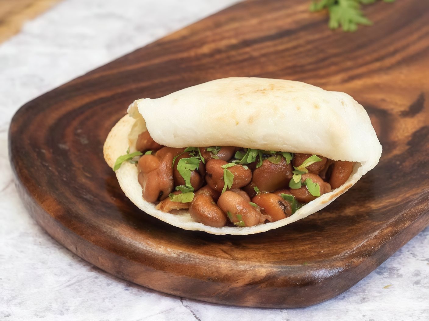 Fava Beans Qadra Sandwich