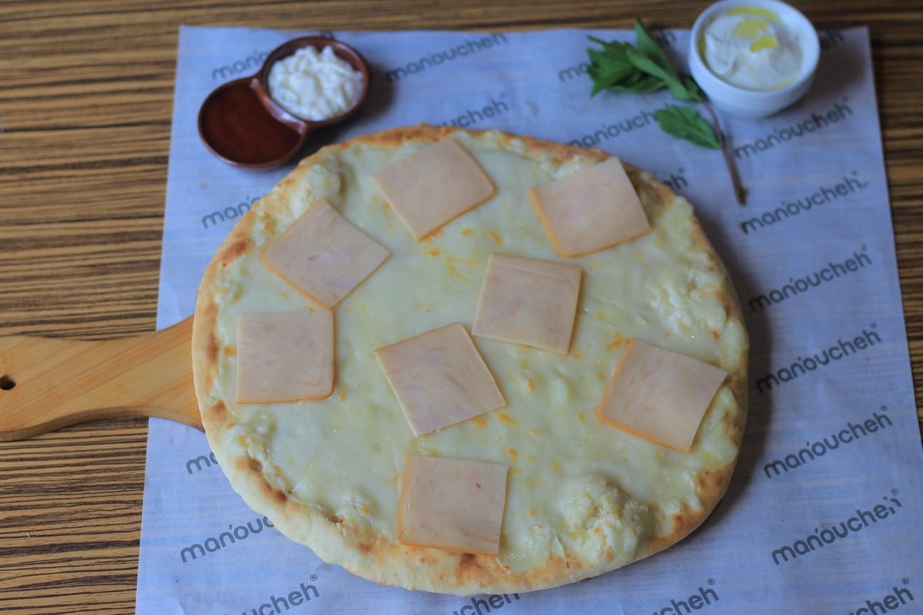 Egg Manousheh with Cheese and Turkey