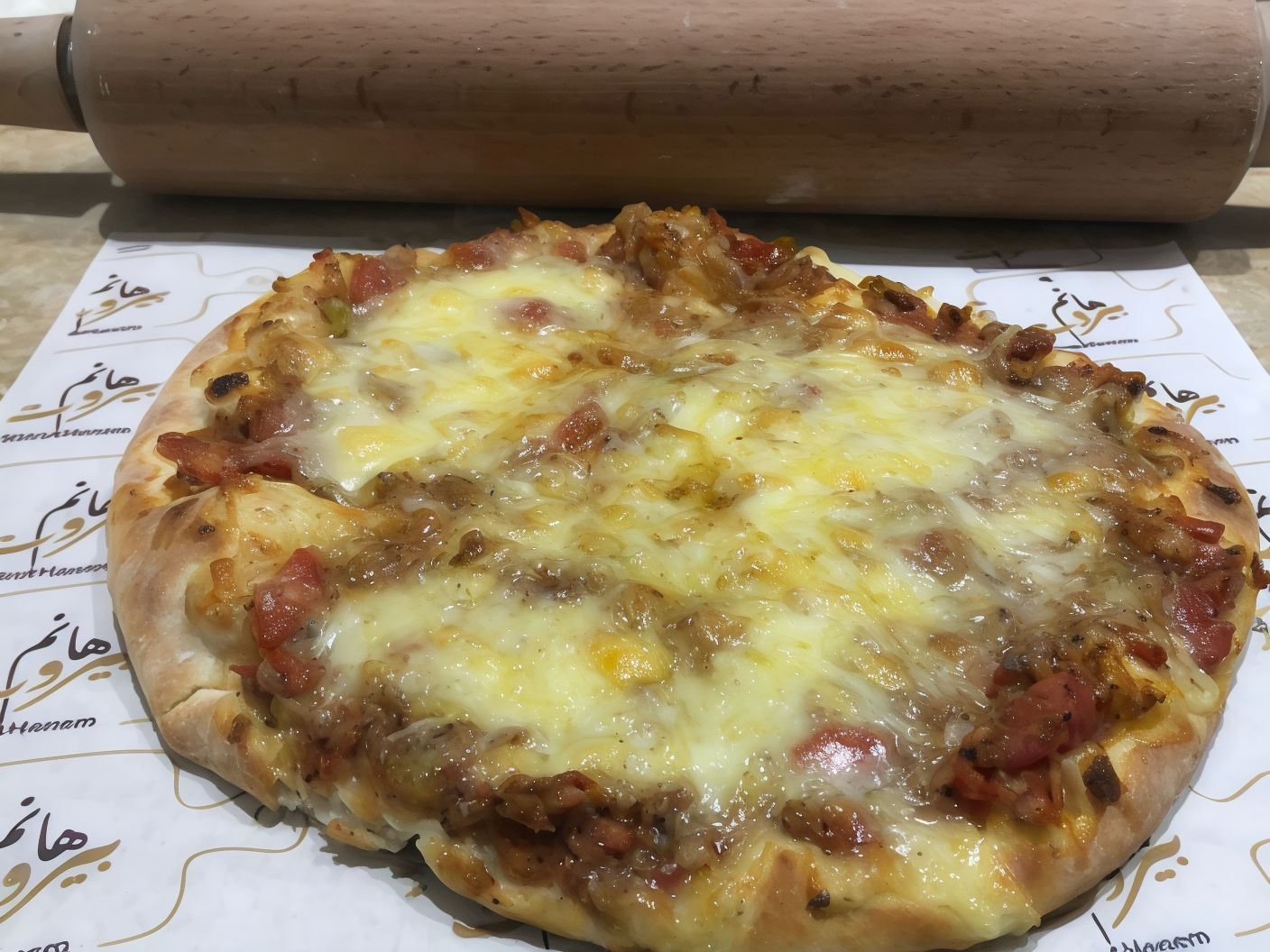 Meat On Dough With Cheese