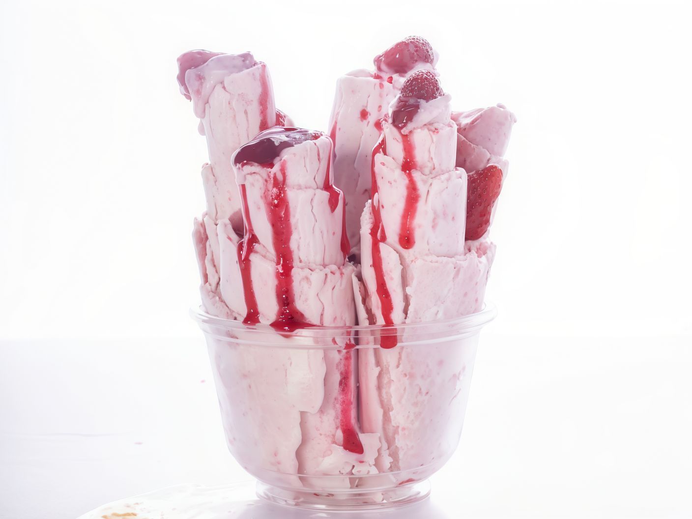 Strawberry and Raspberry Roll Ice Cream