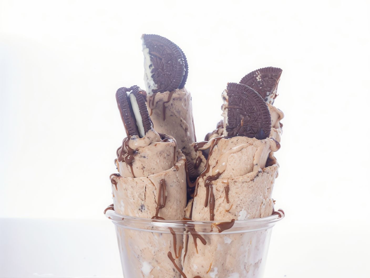 Oreo and Mango Rolled Ice Cream