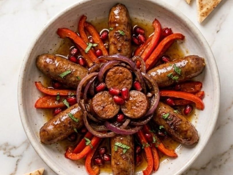 Pomegranate molasses sausage
