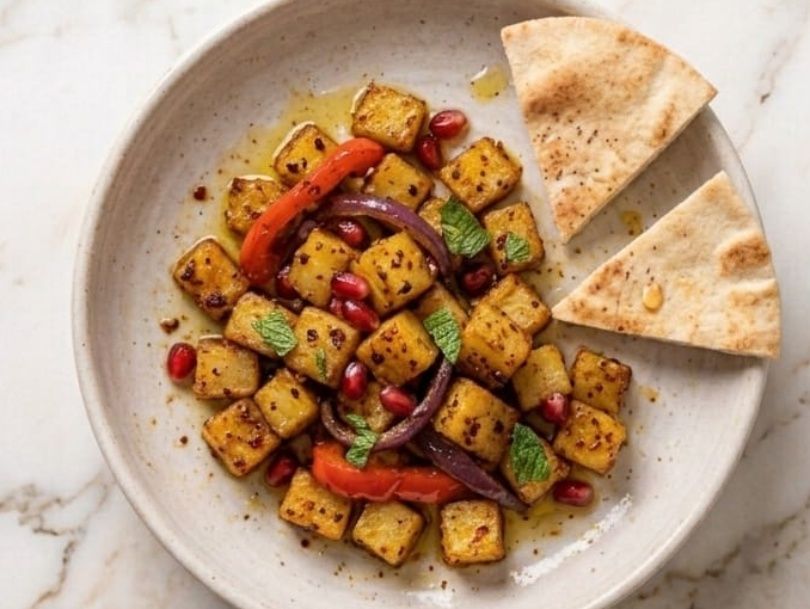 Crispy spicy fried potatoes
