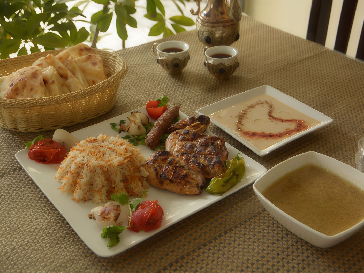 Grilled Kofta And Quarter Grilled Chicken Meal