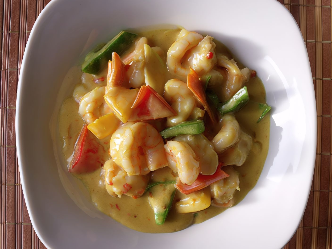 Shrimp With Curry Platter - Spicy