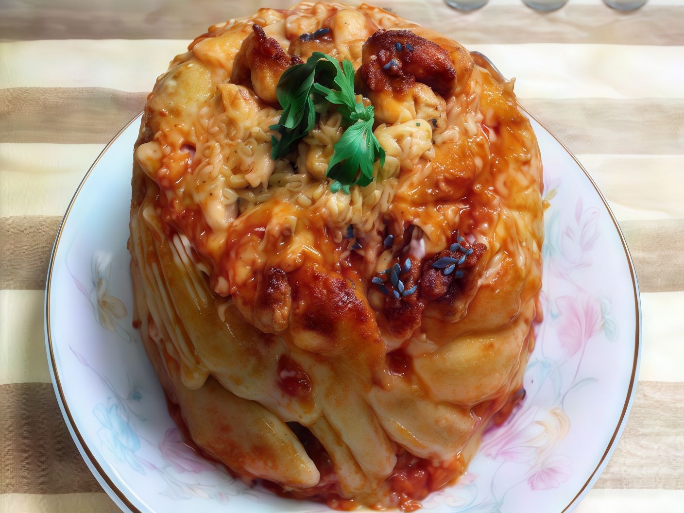 Mix Koshary With Chicken Pasta Casserole