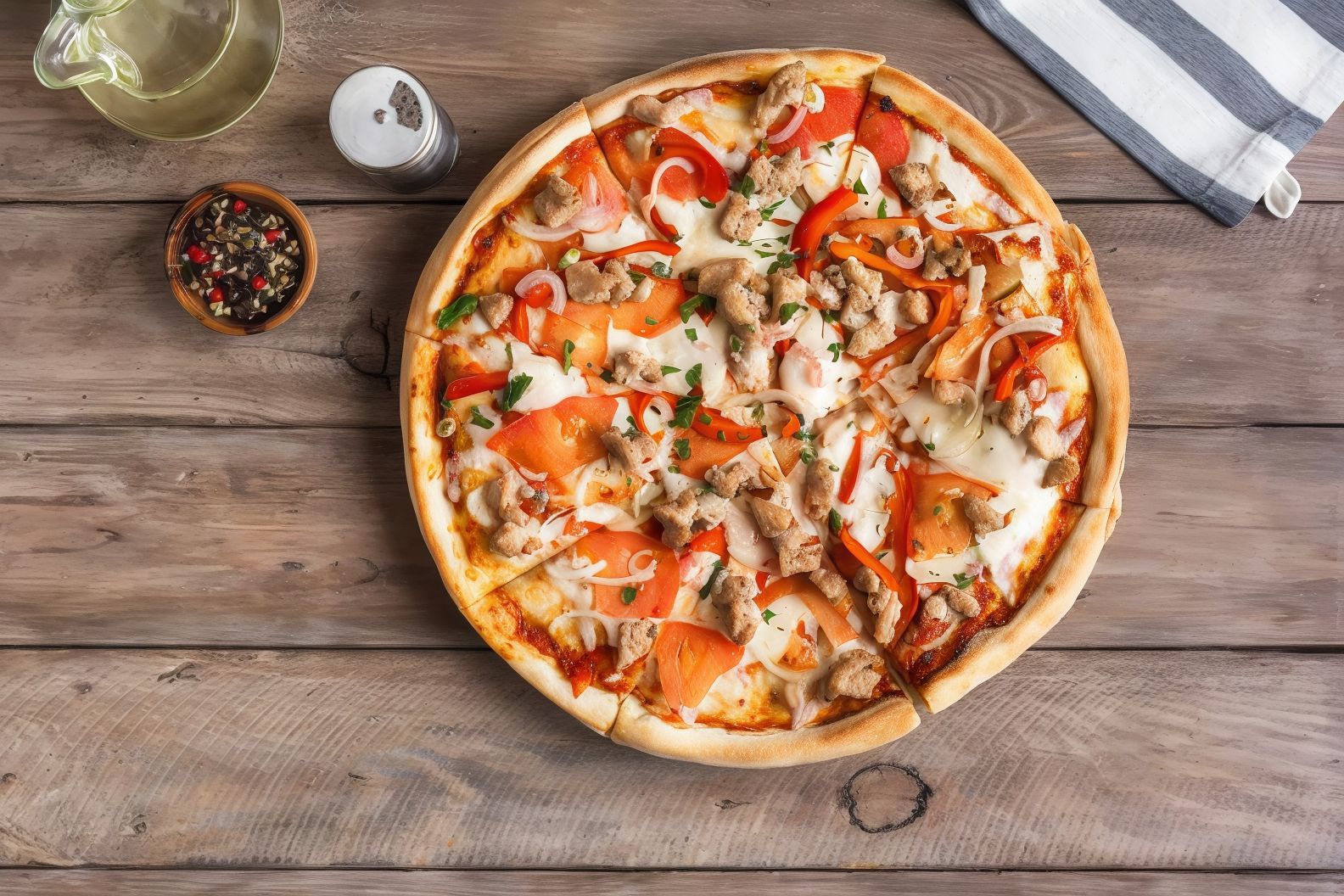 Mix Smoked Turkey Pizza