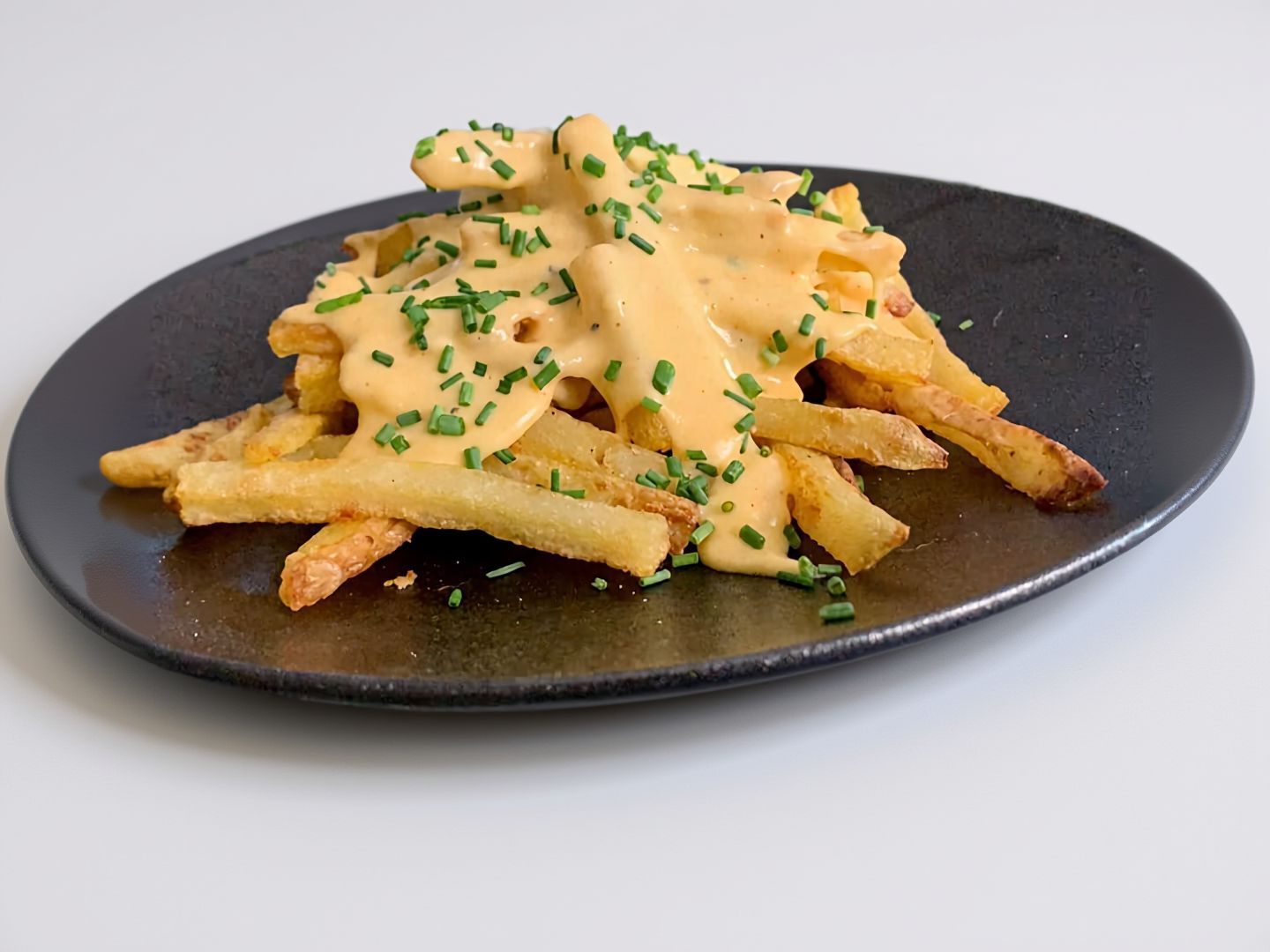 French fries with cheese plate