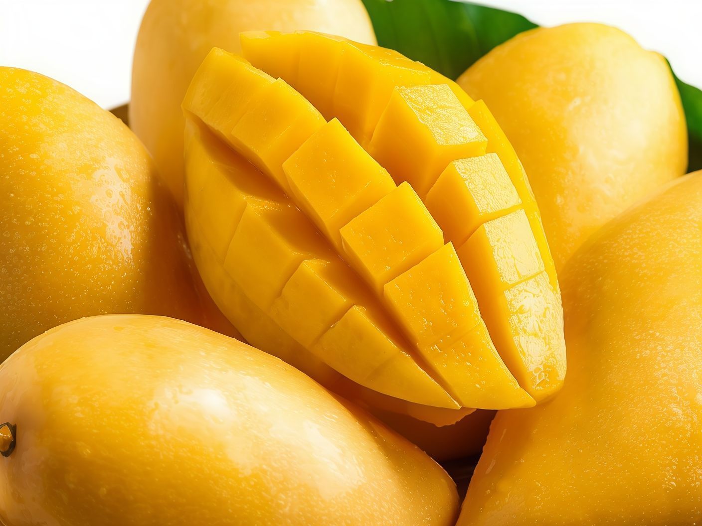 Mango with ice cream