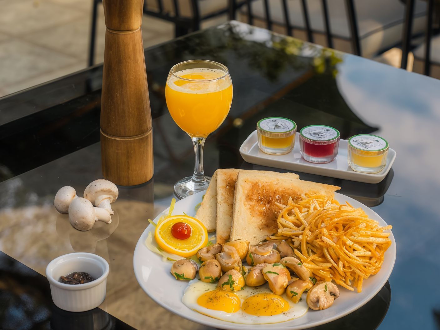Mushroom And Eggs Platter
