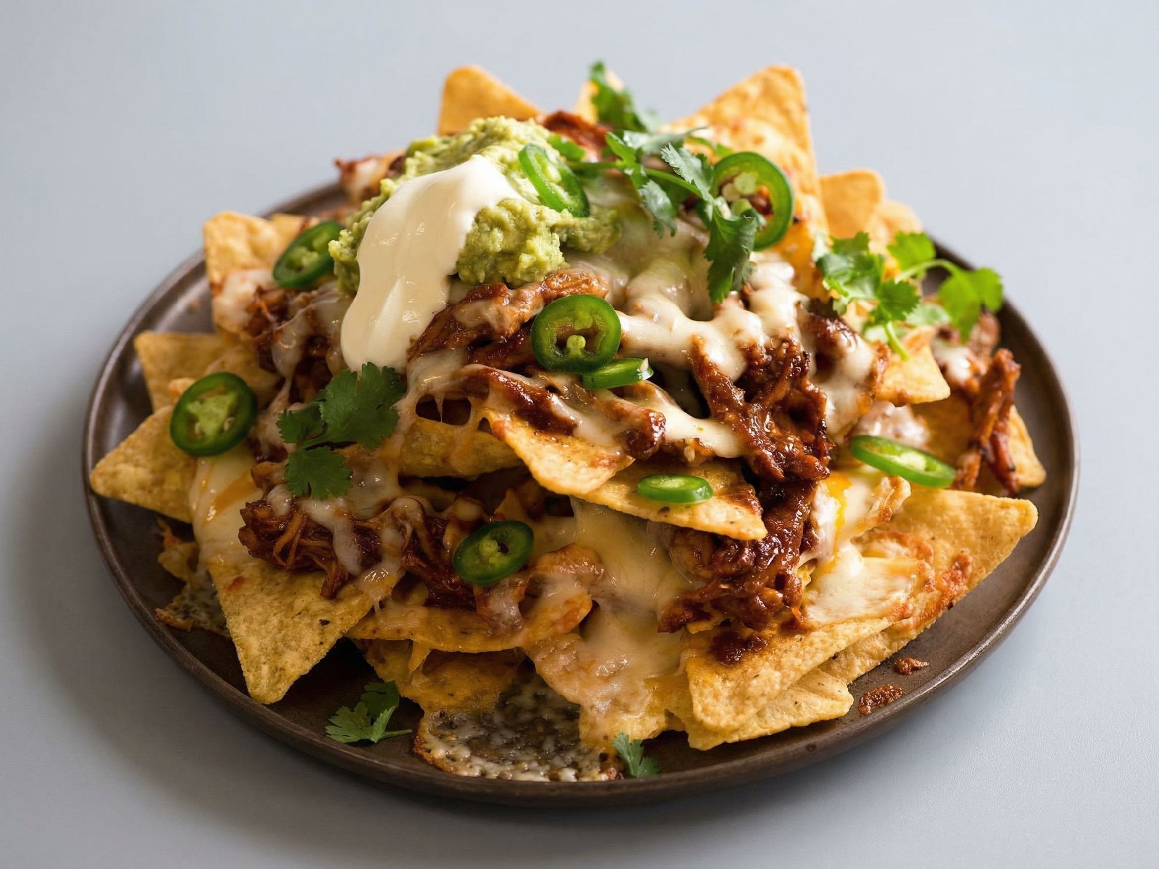 Crispy Chicken Nachos With Cheese