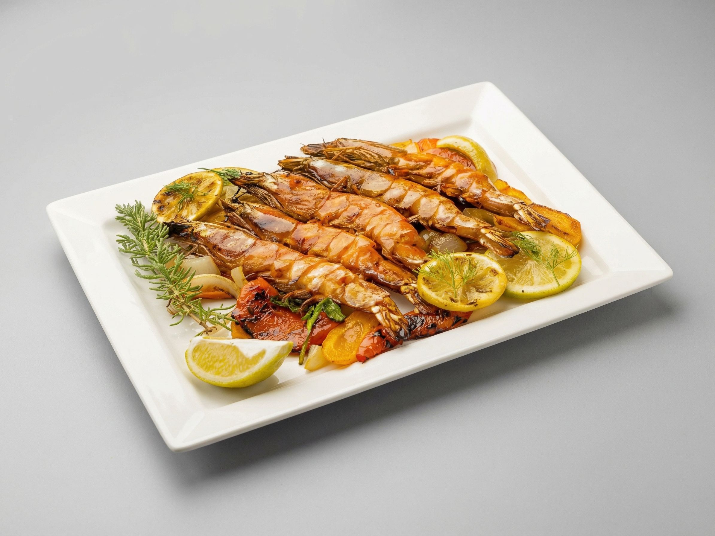 Grilled Peeled Jumbo Shrimp With Tails Platter