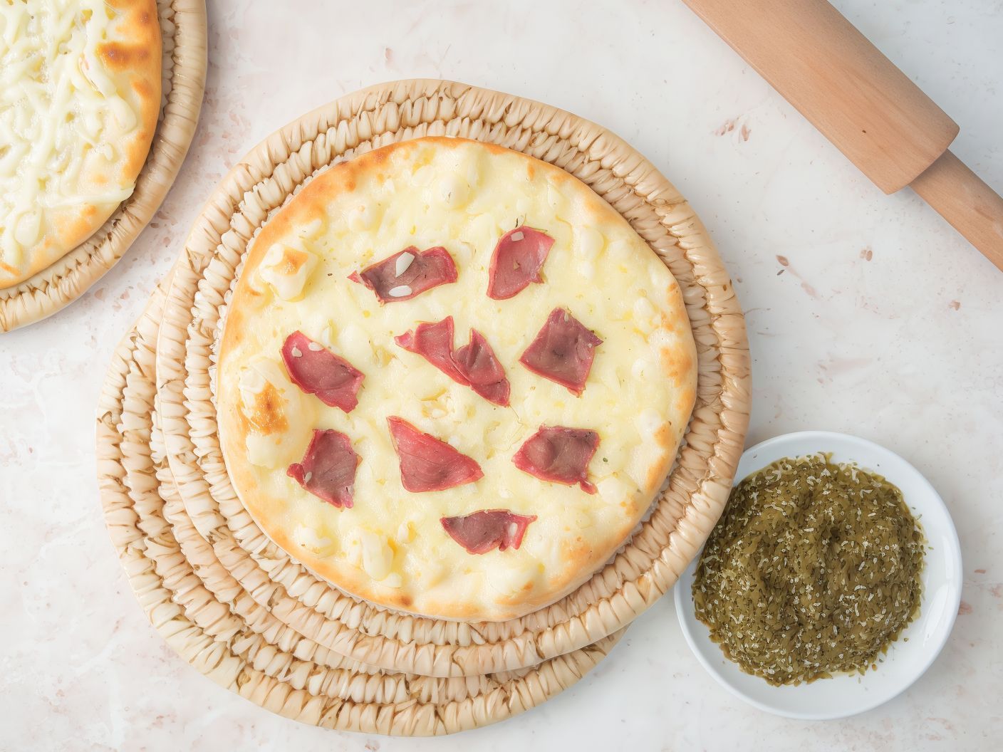 Pastrami And Kashkaval Cheese Manoucheh