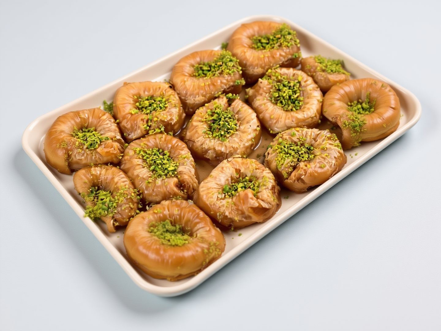 Aish El Bolbol baklava with pistachios