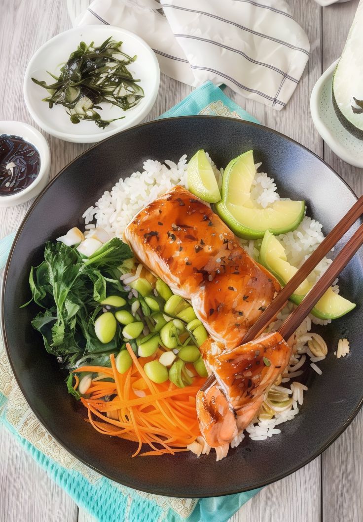 Japanese Grilled Salmon Teriyaki Platter