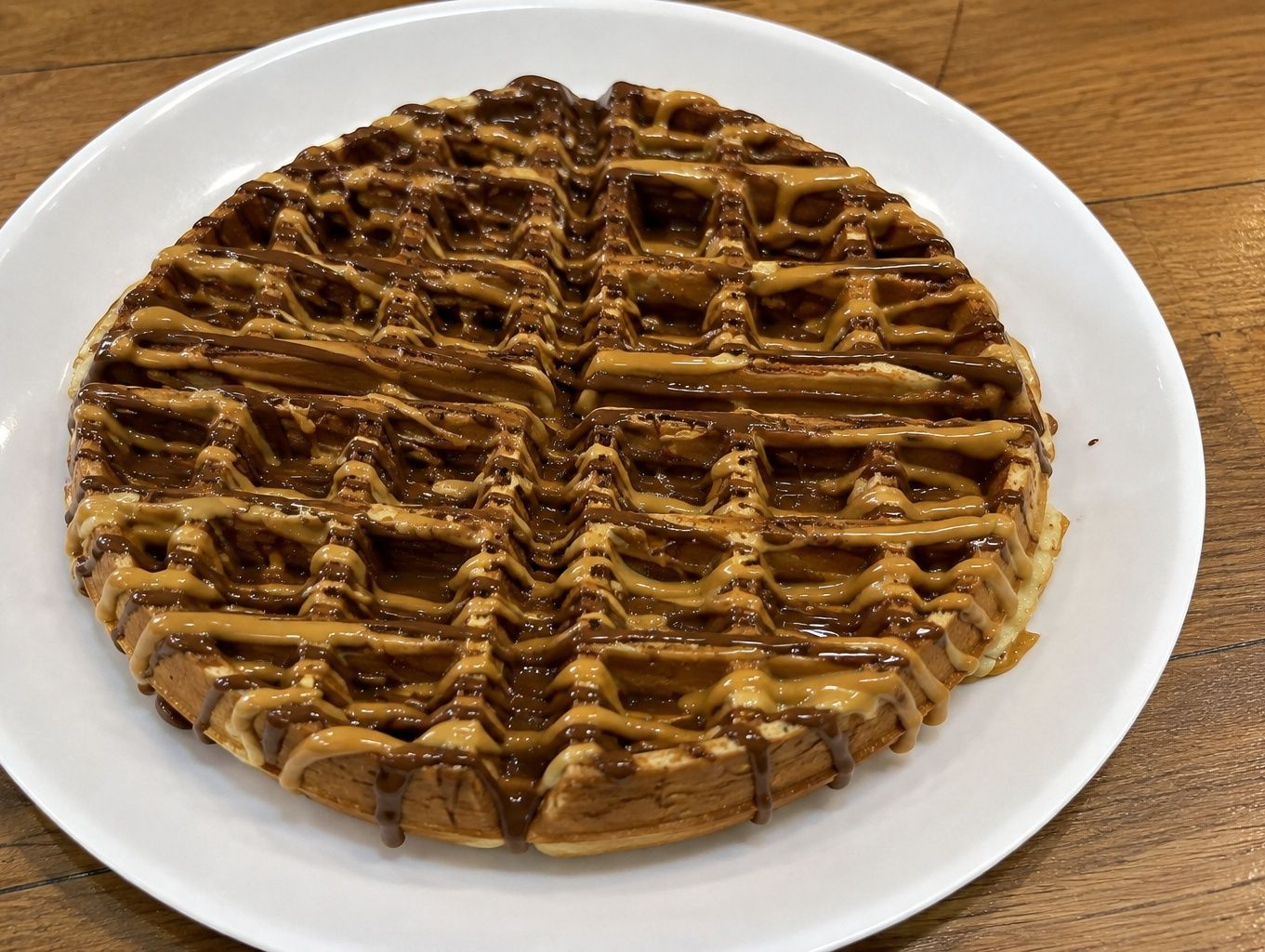 Nutella and Peanut Butter Chocolate Waffle