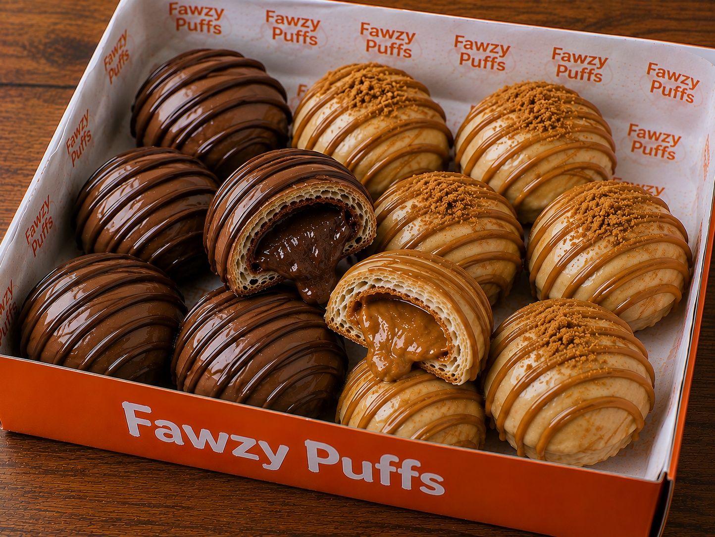 Puffy Pancake Half Chocolate Half Lotus