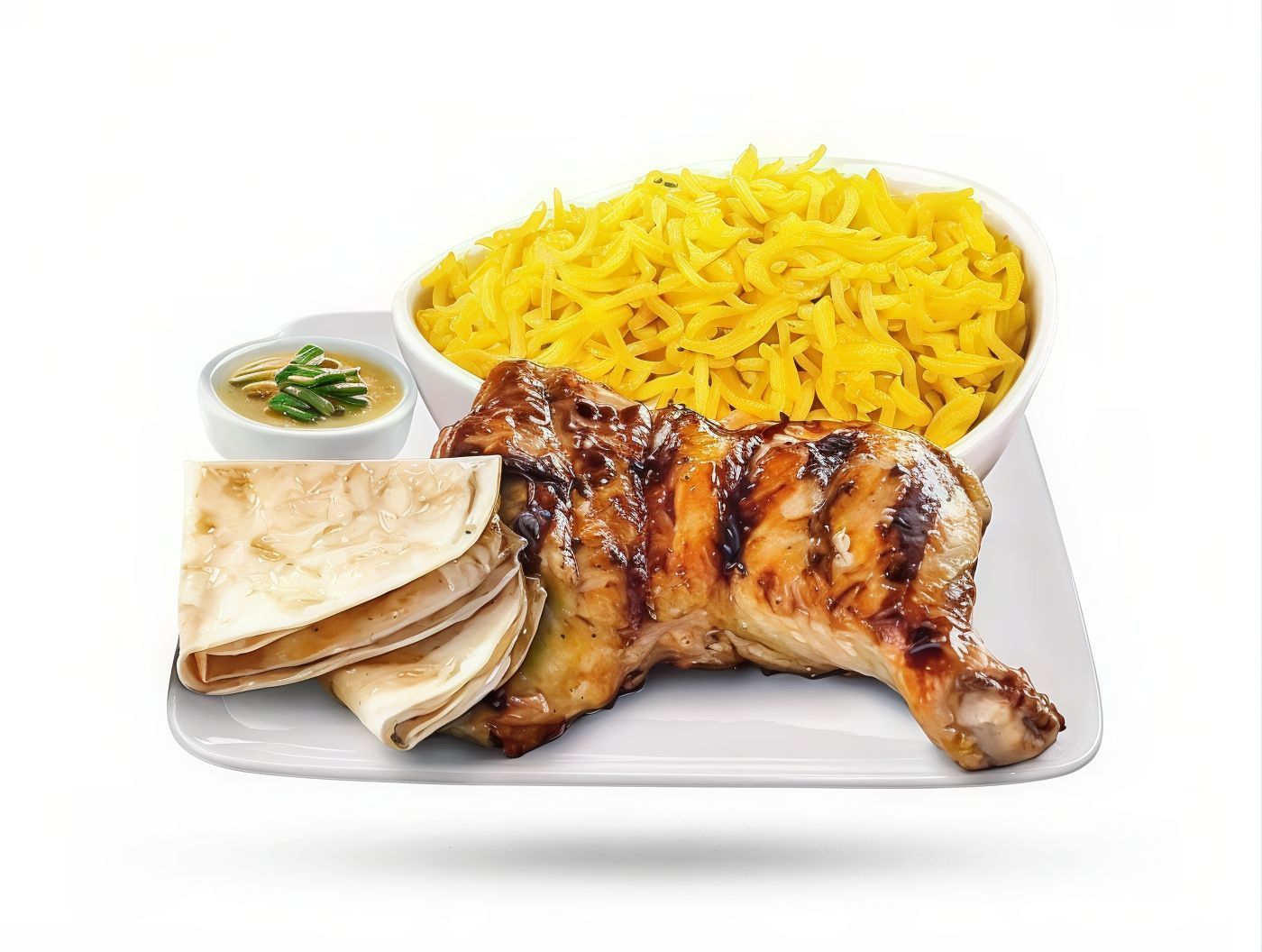 Meal Of Thigh, Rice And Vegetables
